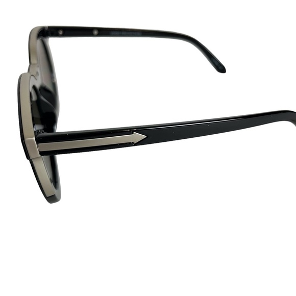 SUNGLASSES SUN GLASSES SHADES Black Silver Round Frames Plastic Arrow UV 400 - Picture 13 of 16